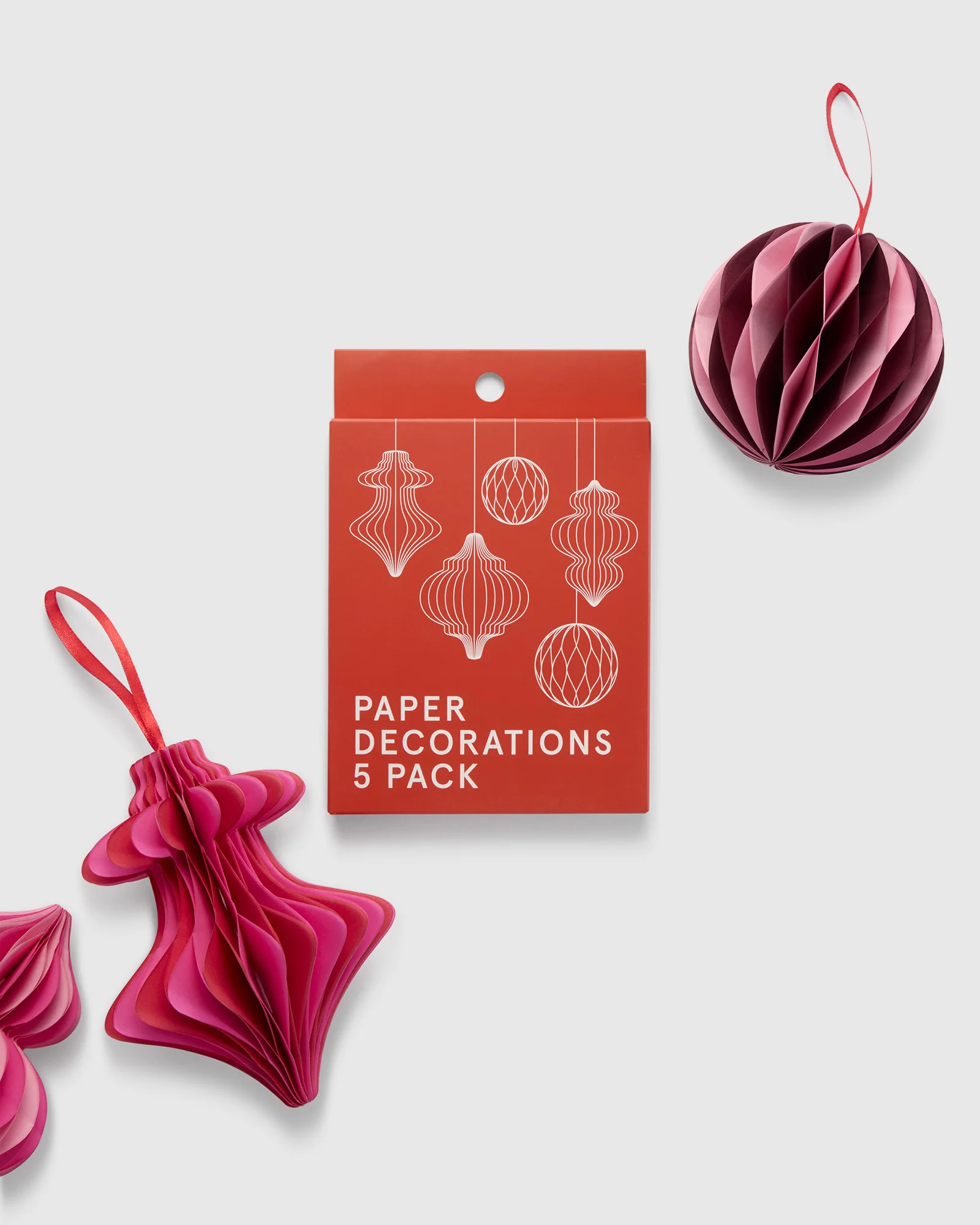 Paper Decorations 5pk - Image 2